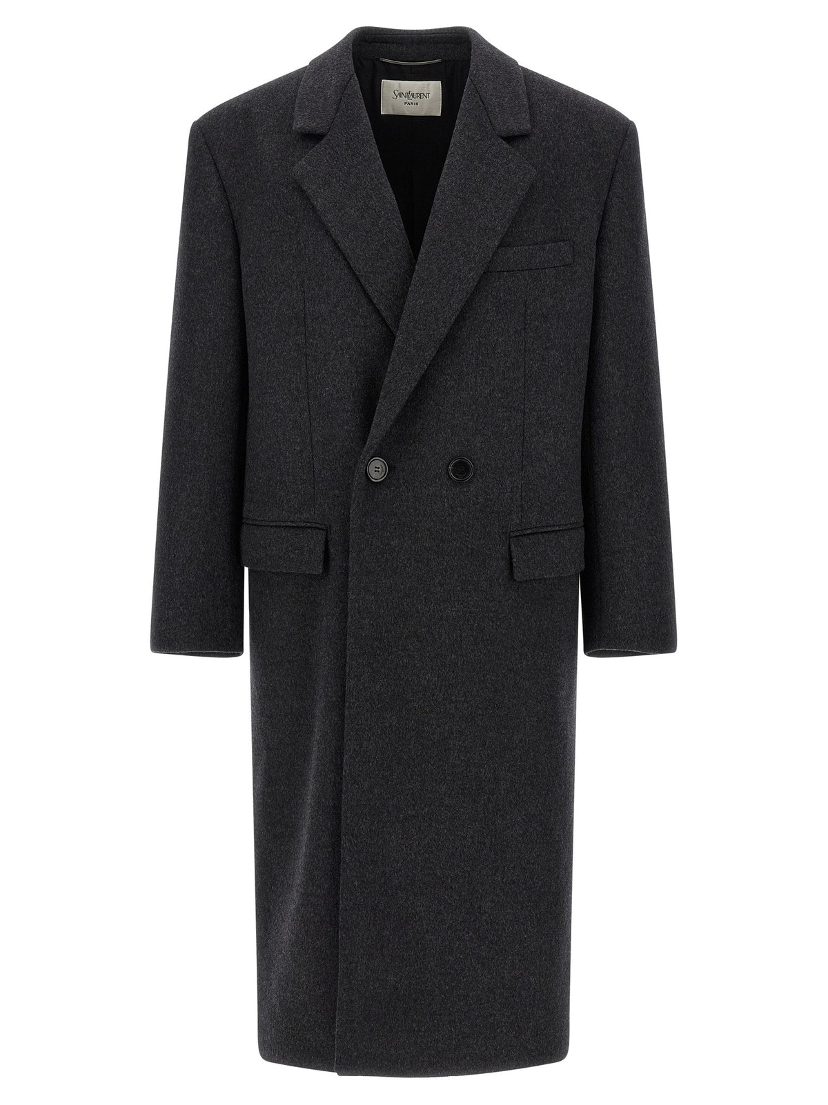 Saint Laurent Gray Wool Coat