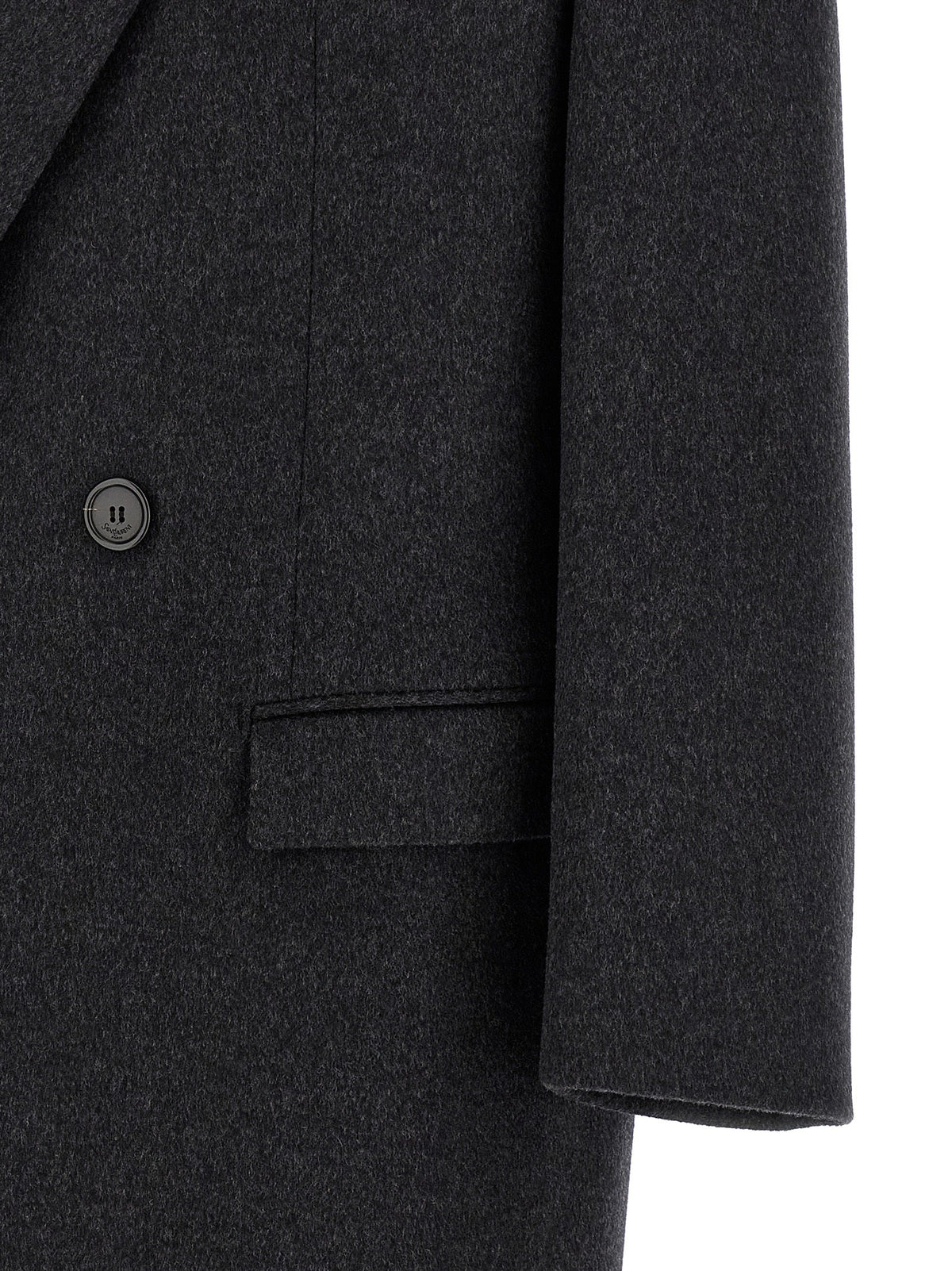 Saint Laurent Gray Wool Coat