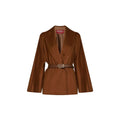 Max Mara Brown Virgin Wool Full-Length Jacket
