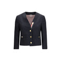 Thom Browne Blue Wool Oves Aries Biker Jacket
