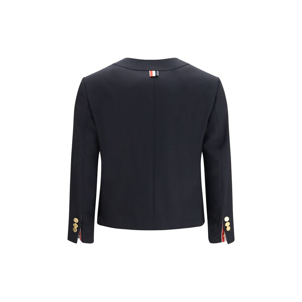 Thom Browne Blue Wool Oves Aries Biker Jacket