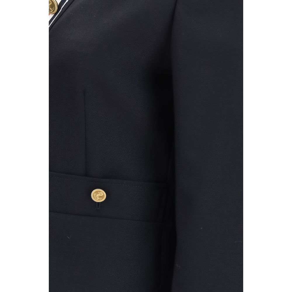 Thom Browne Blue Wool Oves Aries Biker Jacket