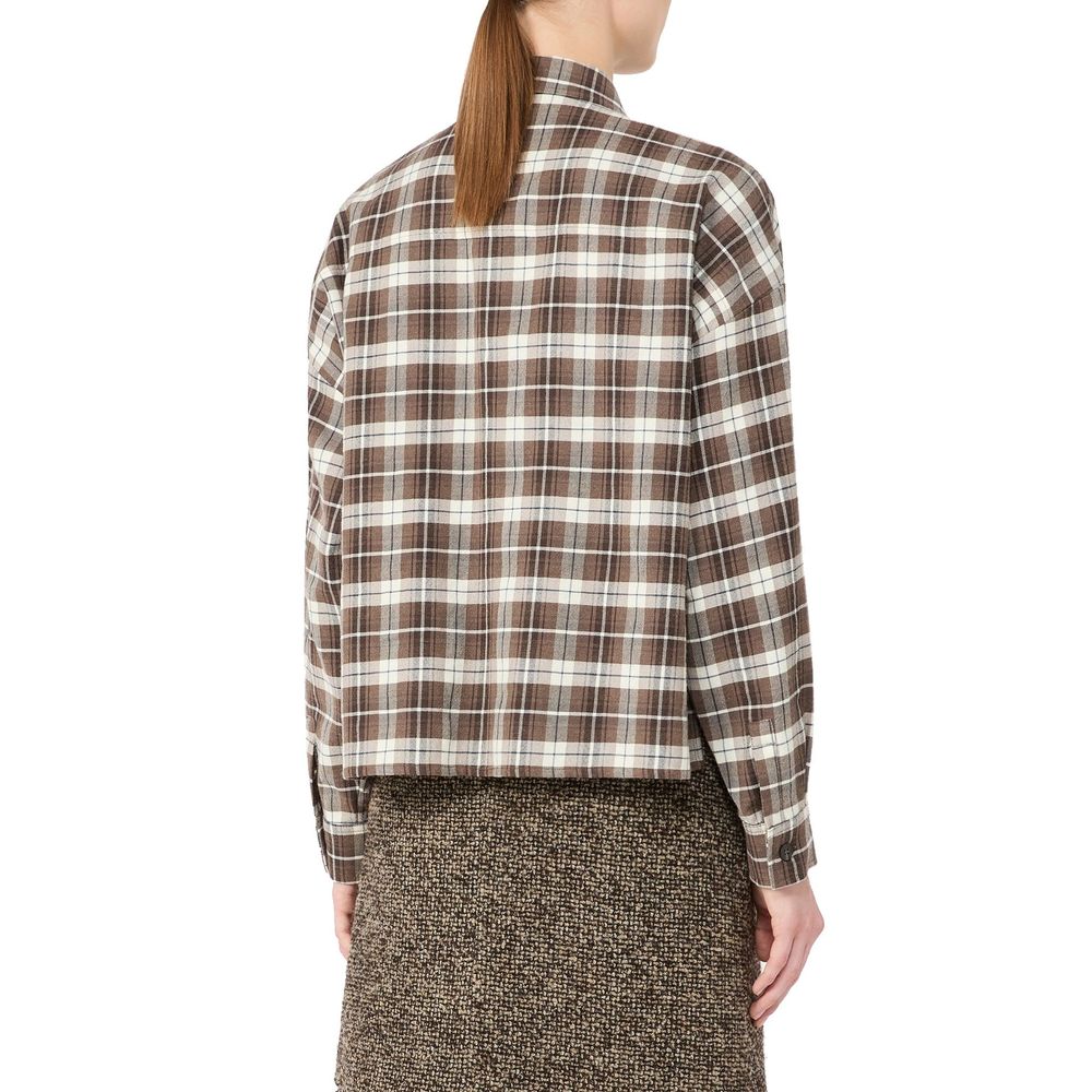 Max Mara Brown Cotton Dress Shirt