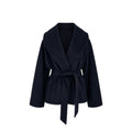 Max Mara Blue Virgin Wool Full-Length Jacket