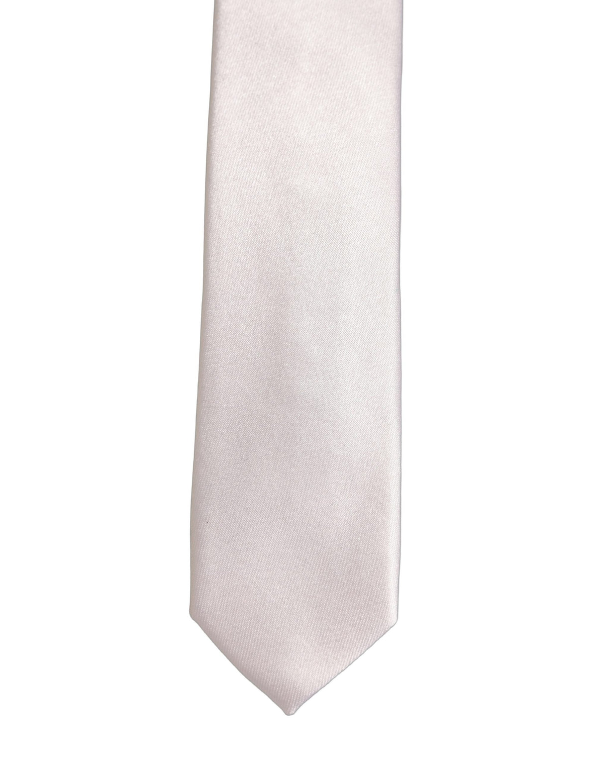Dolce & Gabbana Men Off White Silk Satin Adjustable Tied Necktie Tie