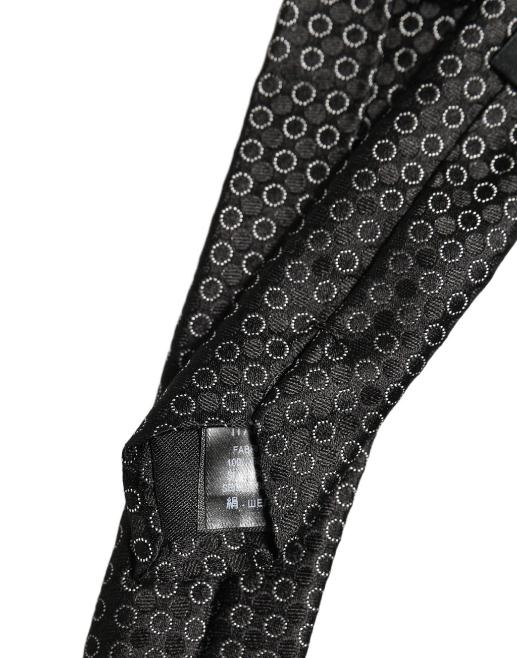 Dolce & Gabbana Men Black Silk Geometric Adjustable Tied Necktie Tie