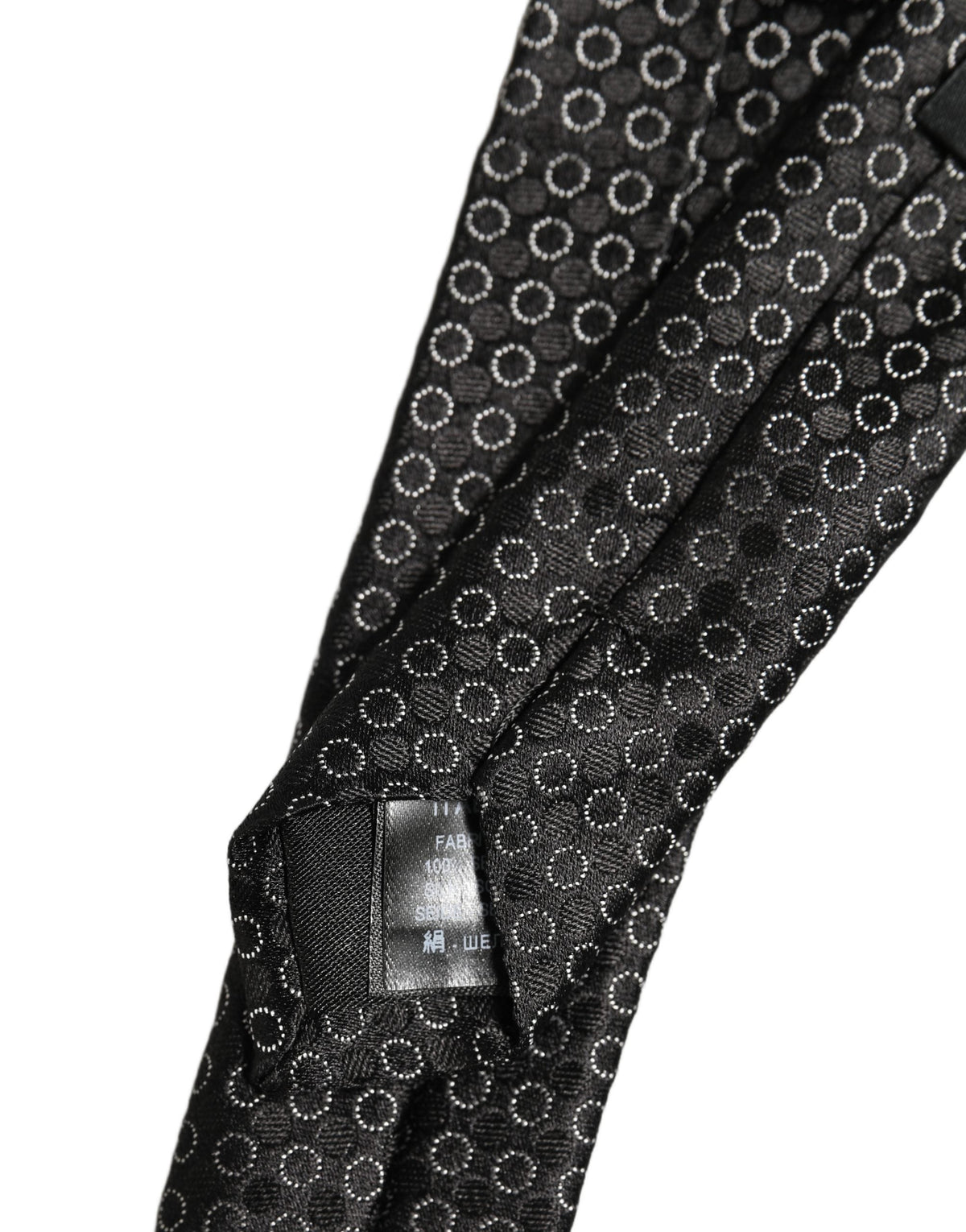 Dolce & Gabbana Men Black Silk Geometric Adjustable Tied Necktie Tie