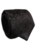 Dolce & Gabbana Black Silk Floral Jacquard Adjustable Tied Necktie Tie