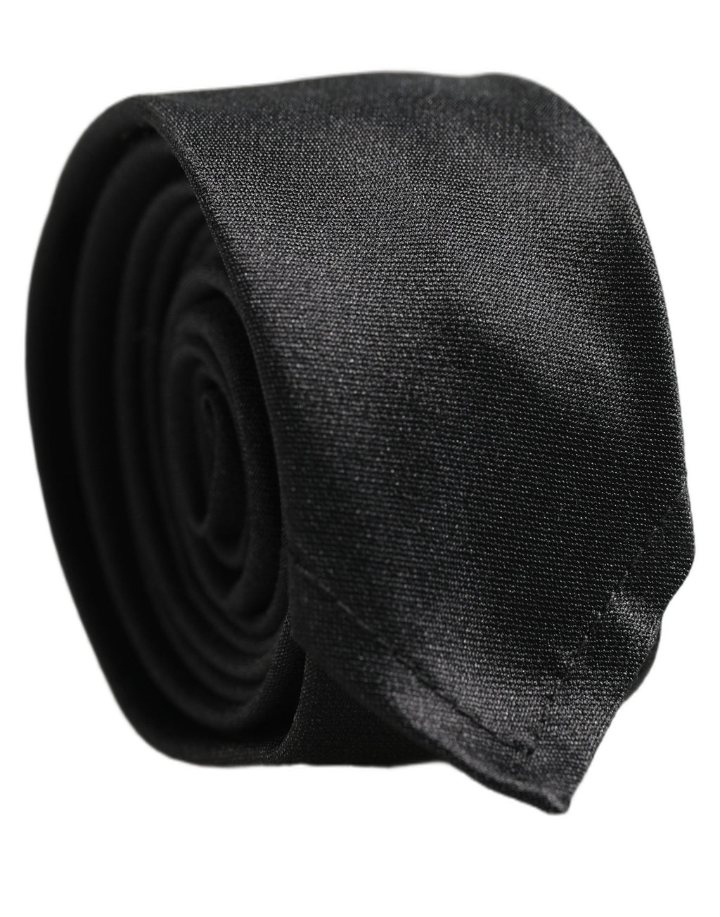Dolce & Gabbana Men Black Satin Silk Classic Adjustable Tied Necktie Tie