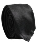 Dolce & Gabbana Men Black Satin Silk Classic Adjustable Tied Necktie Tie