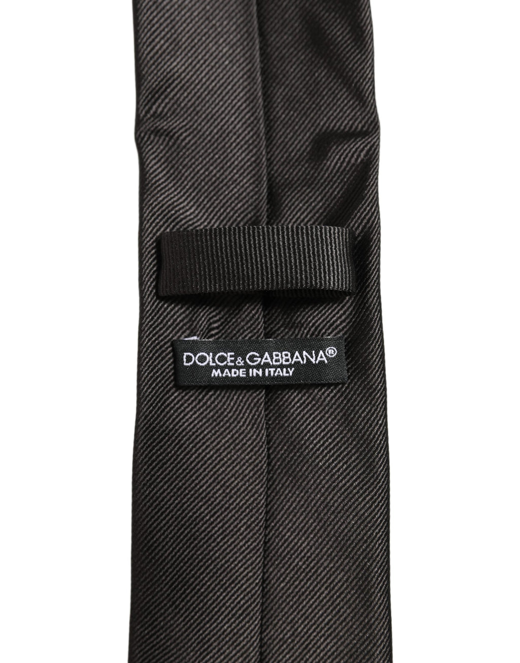 Dolce & Gabbana Men Dark Gray Silk Classic Adjustable Tied Necktie Tie