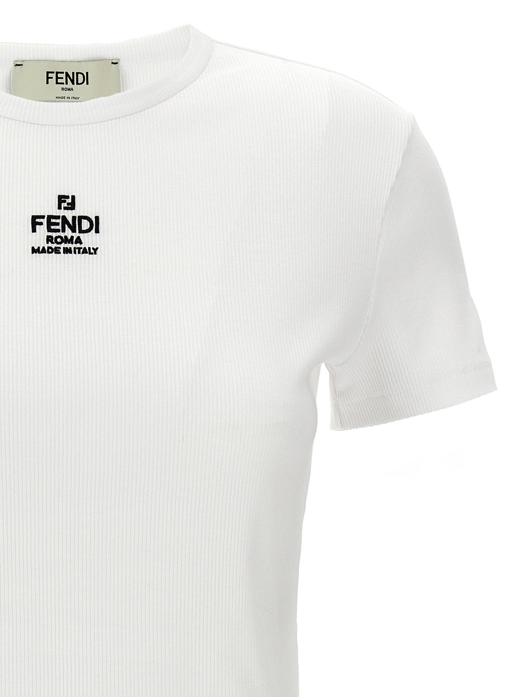 Fendi White Cotton T-Shirt