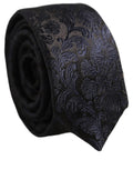 Dolce & Gabbana Men Dark Blue Floral Jacquard Adjustable Tied Necktie Tie