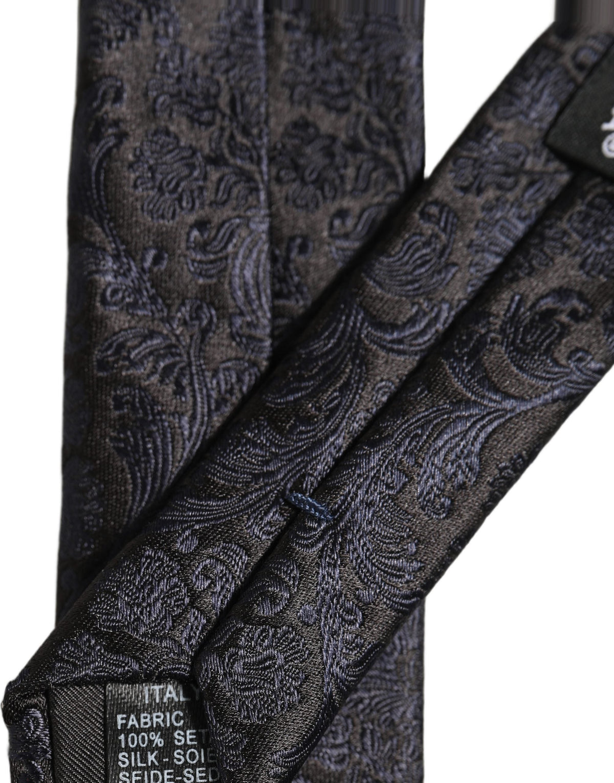 Dolce & Gabbana Men Dark Blue Floral Jacquard Adjustable Tied Necktie Tie