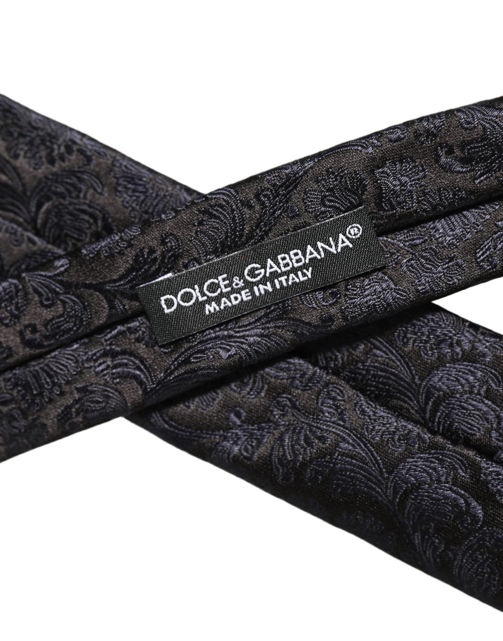 Dolce & Gabbana Men Dark Blue Floral Jacquard Adjustable Tied Necktie Tie
