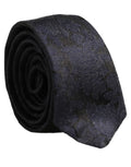 Dolce & Gabbana Men Black Floral Jacquard Adjustable Tied Necktie Tie