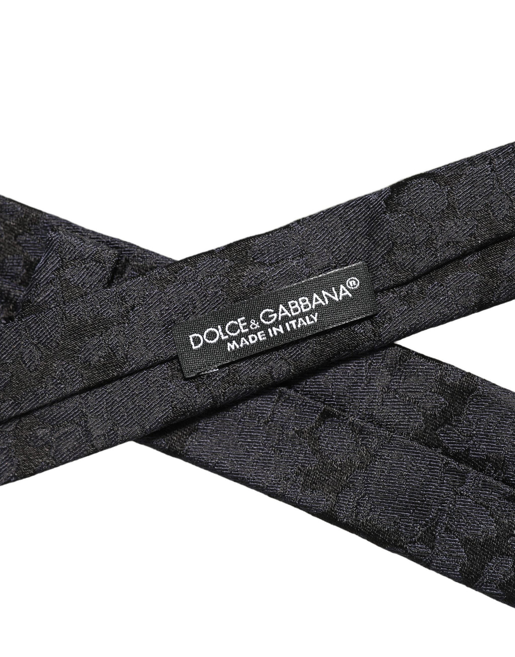 Dolce & Gabbana Men Black Floral Jacquard Adjustable Tied Necktie Tie