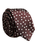 Dolce & Gabbana Men Burgundy Polka Dot Silk Adjustable Tied Necktie Tie
