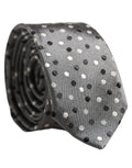 Dolce & Gabbana Men Gray Polka Dot Silk Adjustable Tied Necktie Tie
