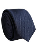 Dolce & Gabbana Men Dark Blue Textured Silk Adjustable Tied Necktie Tie