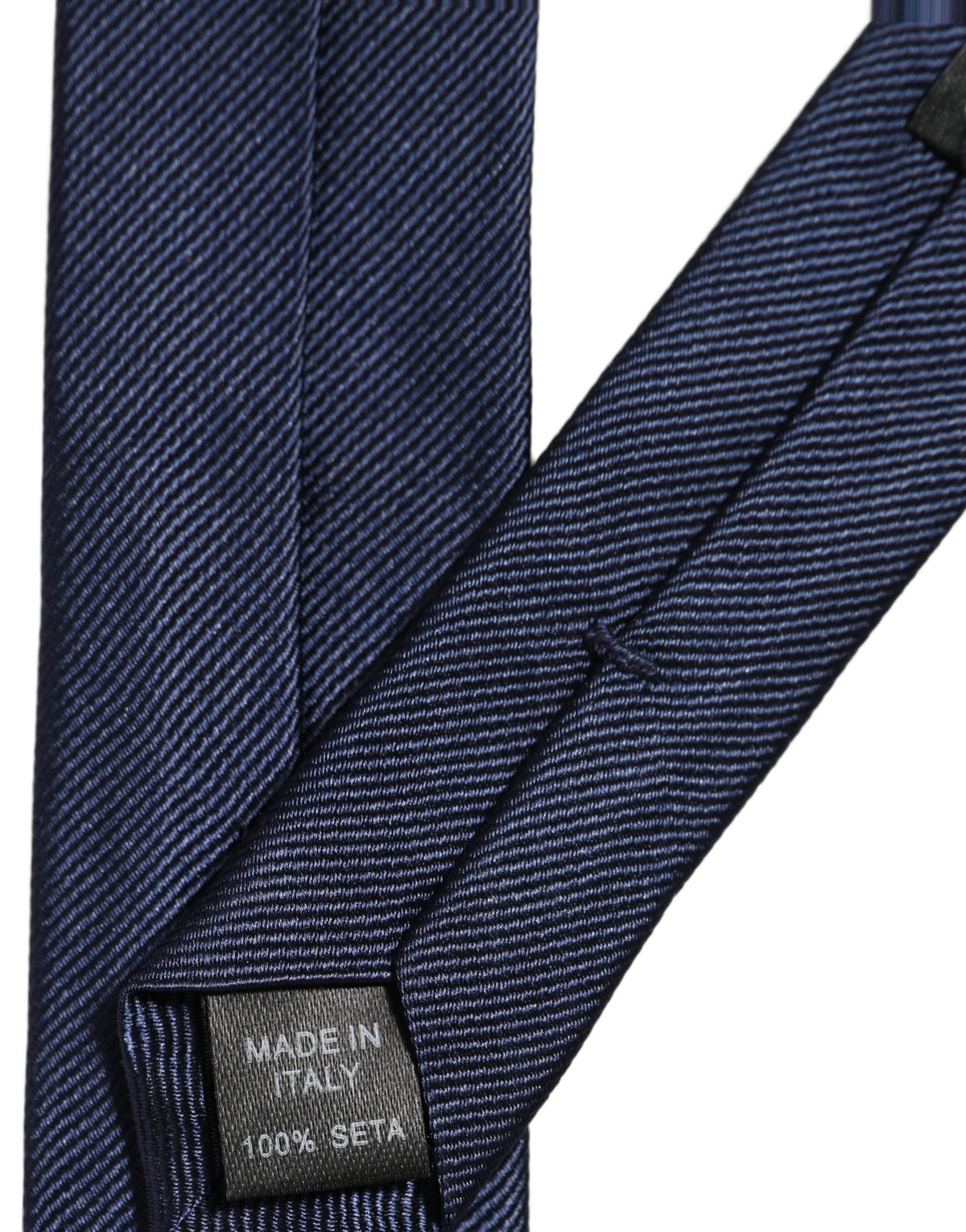 Dolce & Gabbana Men Dark Blue Textured Silk Adjustable Tied Necktie Tie