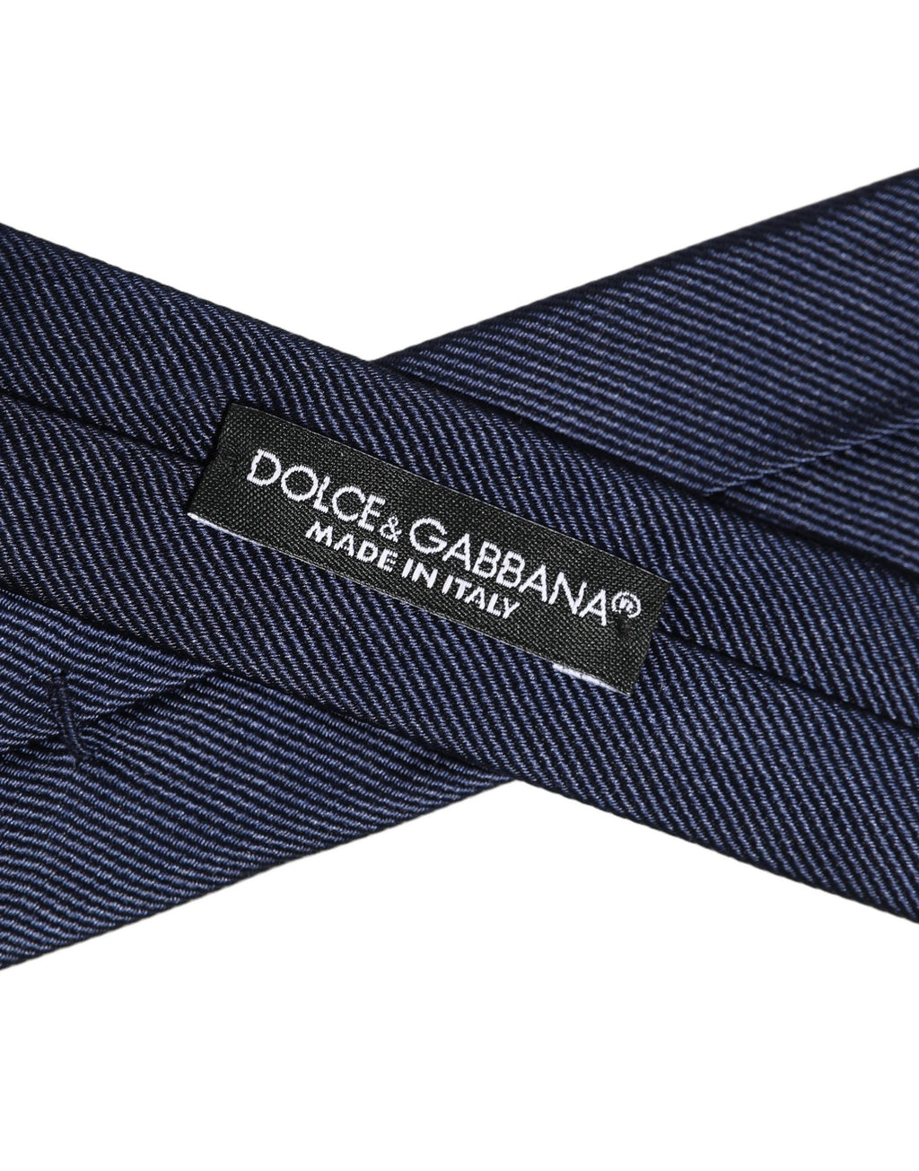 Dolce & Gabbana Men Dark Blue Textured Silk Adjustable Tied Necktie Tie