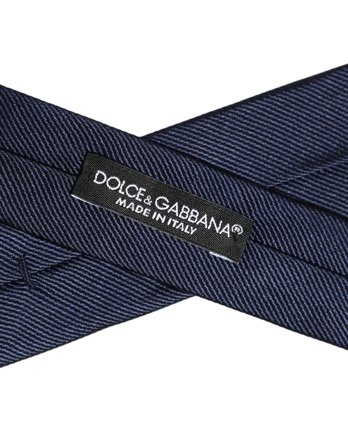 Dolce & Gabbana Men Dark Blue Textured Silk Adjustable Tied Necktie Tie