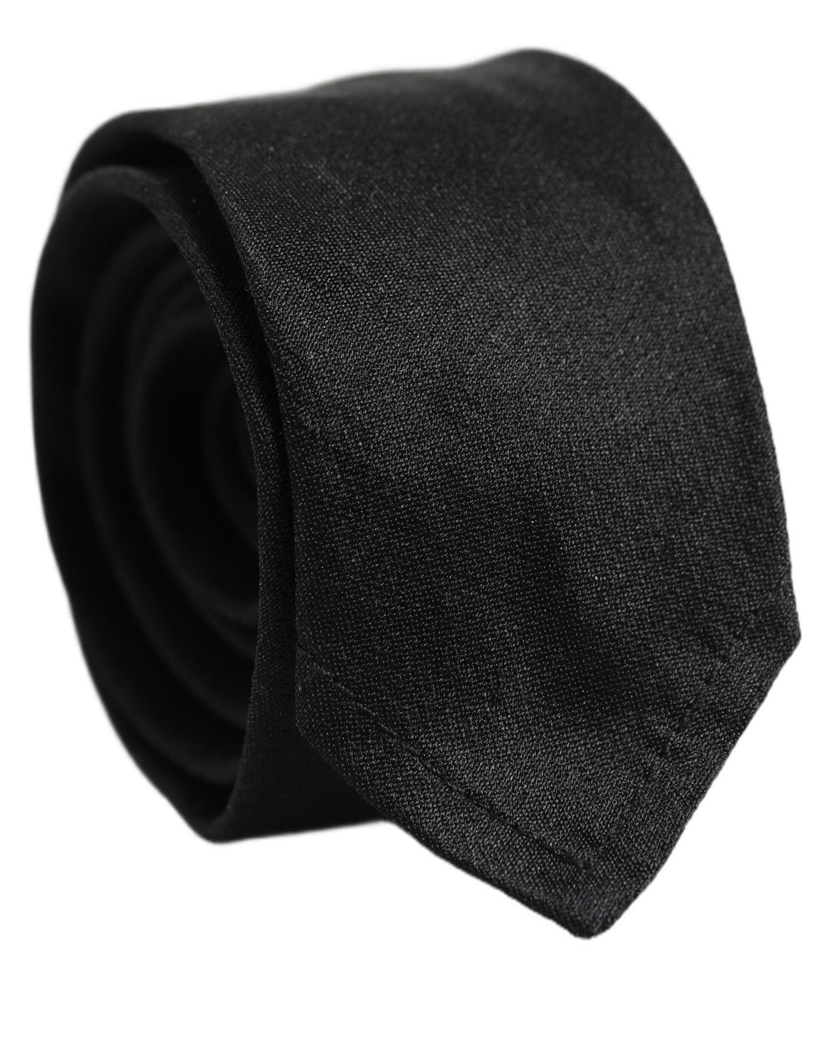 Dolce & Gabbana Men Black Satin Silk Classic Adjustable Tied Necktie Tie