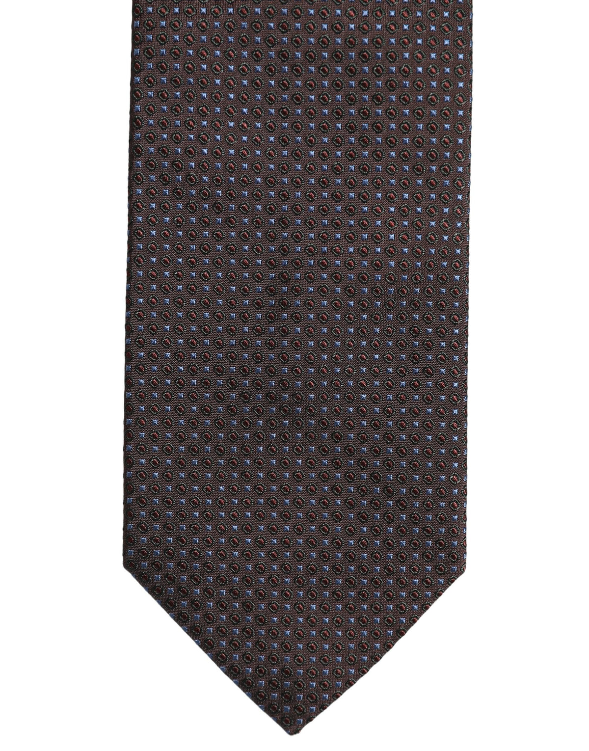 Dolce & Gabbana Men Brown Geometric Silk Adjustable Tied Necktie Tie