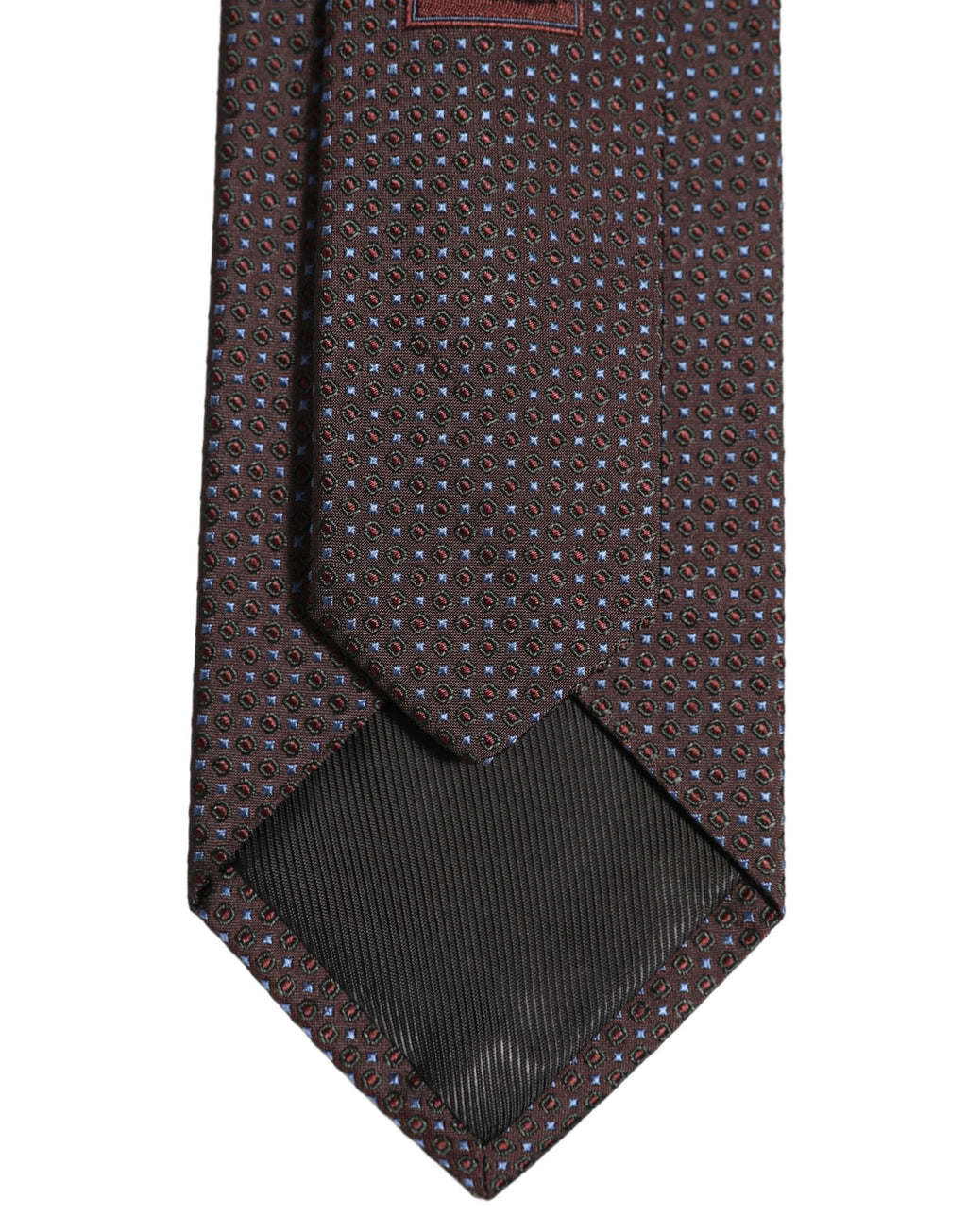 Dolce & Gabbana Men Brown Geometric Silk Adjustable Tied Necktie Tie
