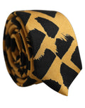 Dolce & Gabbana Yellow Black Abstract Silk Adjustable Tied Necktie Tie