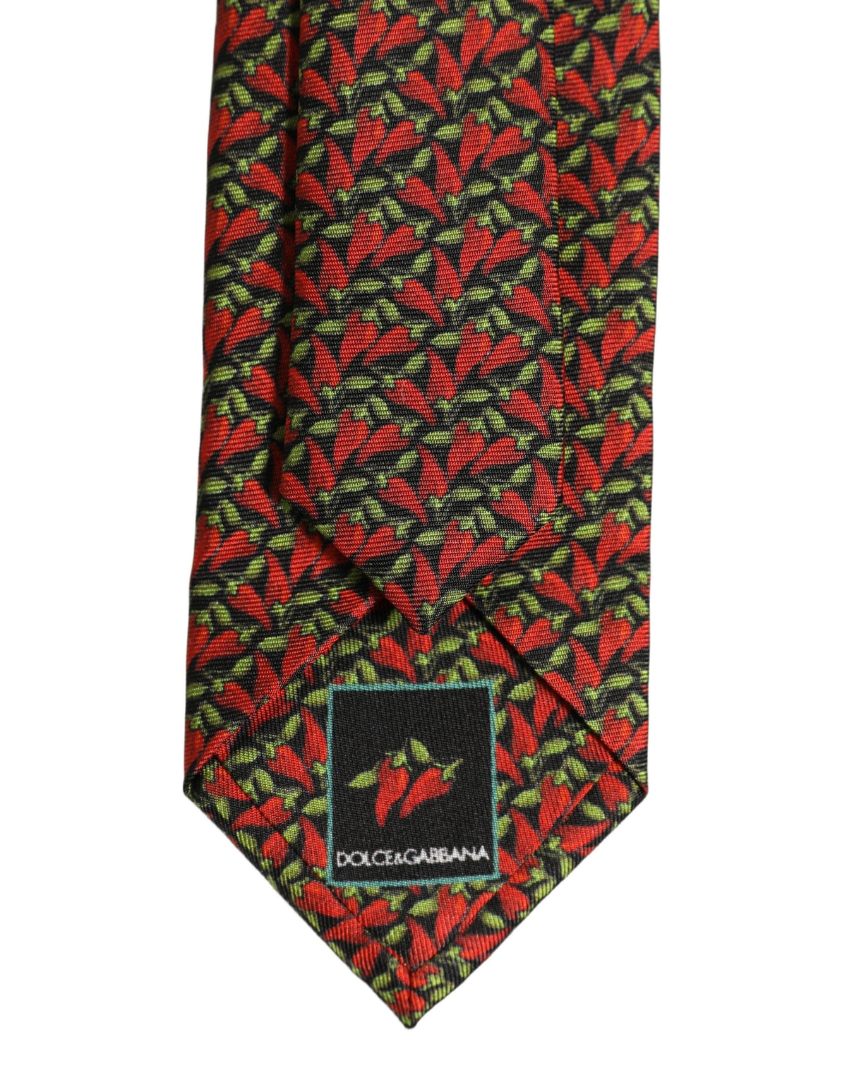 Dolce & Gabbana Multicolor Chili Peppers Silk Adjustable Tied Necktie Tie