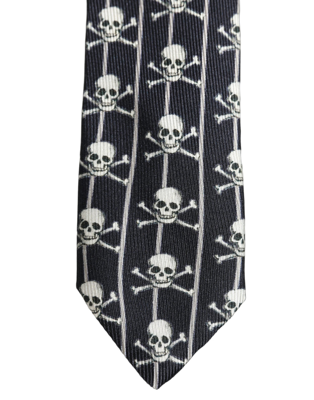 Dolce & Gabbana Men Black Silk Skull Fantasy Adjustable Tied Necktie Tie