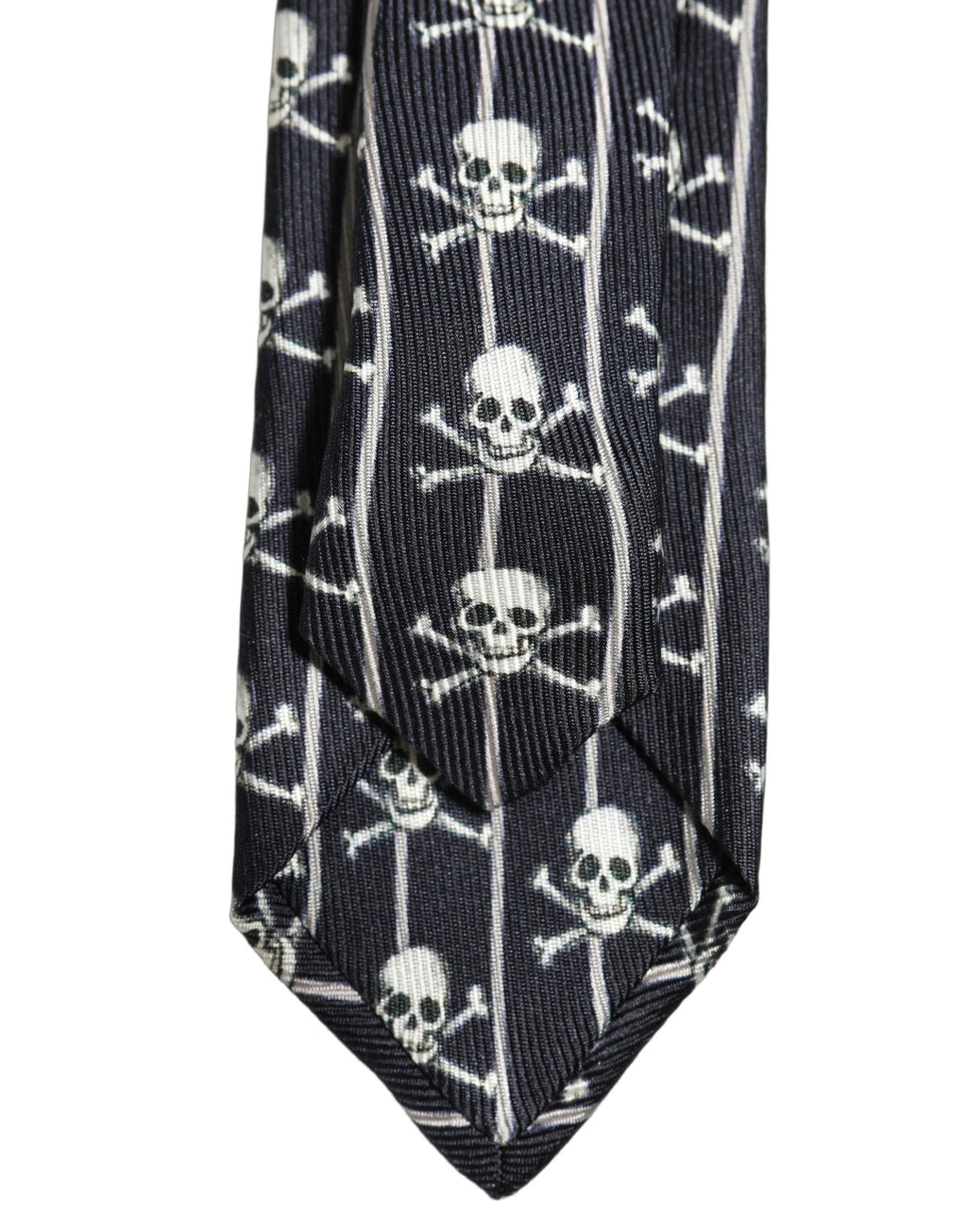 Dolce & Gabbana Men Black Silk Skull Fantasy Adjustable Tied Necktie Tie