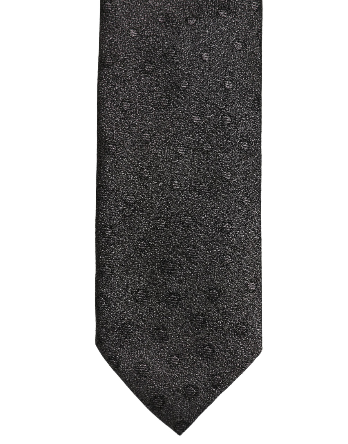 Dolce & Gabbana Men Black Polka Dot Silk Adjustable Tied Necktie Tie