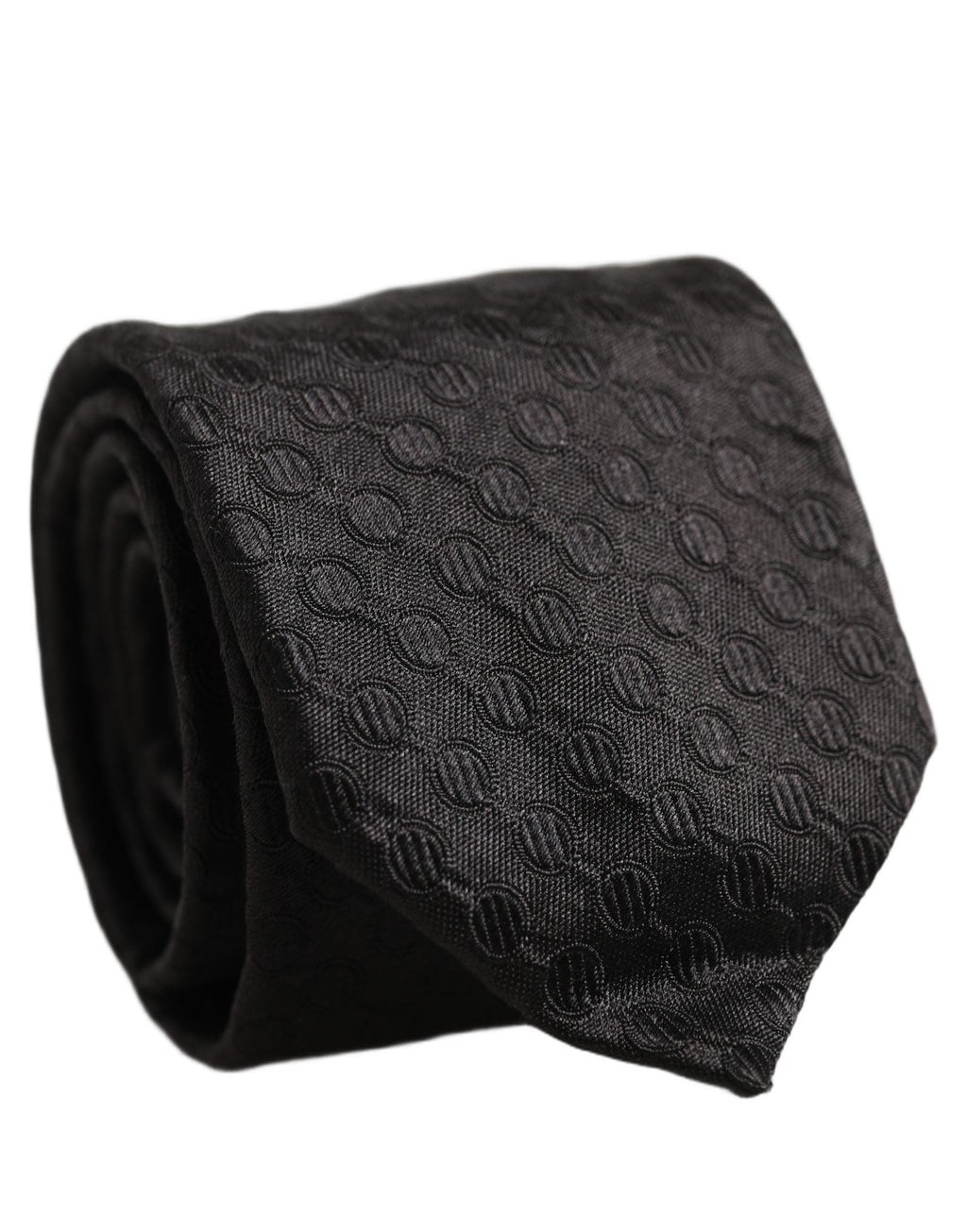 Dolce & Gabbana Men Black Silk Geometric Adjustable Tied Necktie Tie