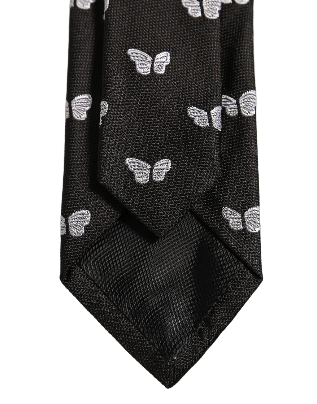 Dolce & Gabbana Men Black Silk Butterfly Adjustable Tied Necktie Tie