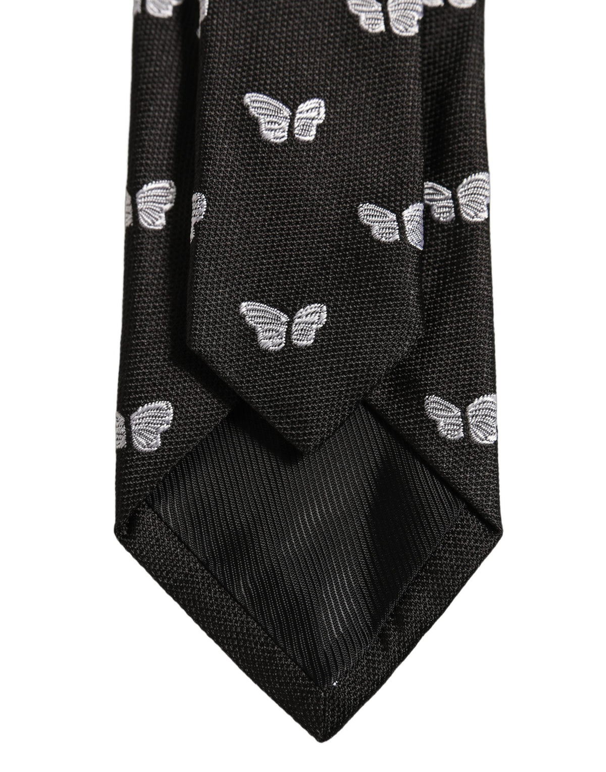 Dolce & Gabbana Men Black Silk Butterfly Adjustable Tied Necktie Tie