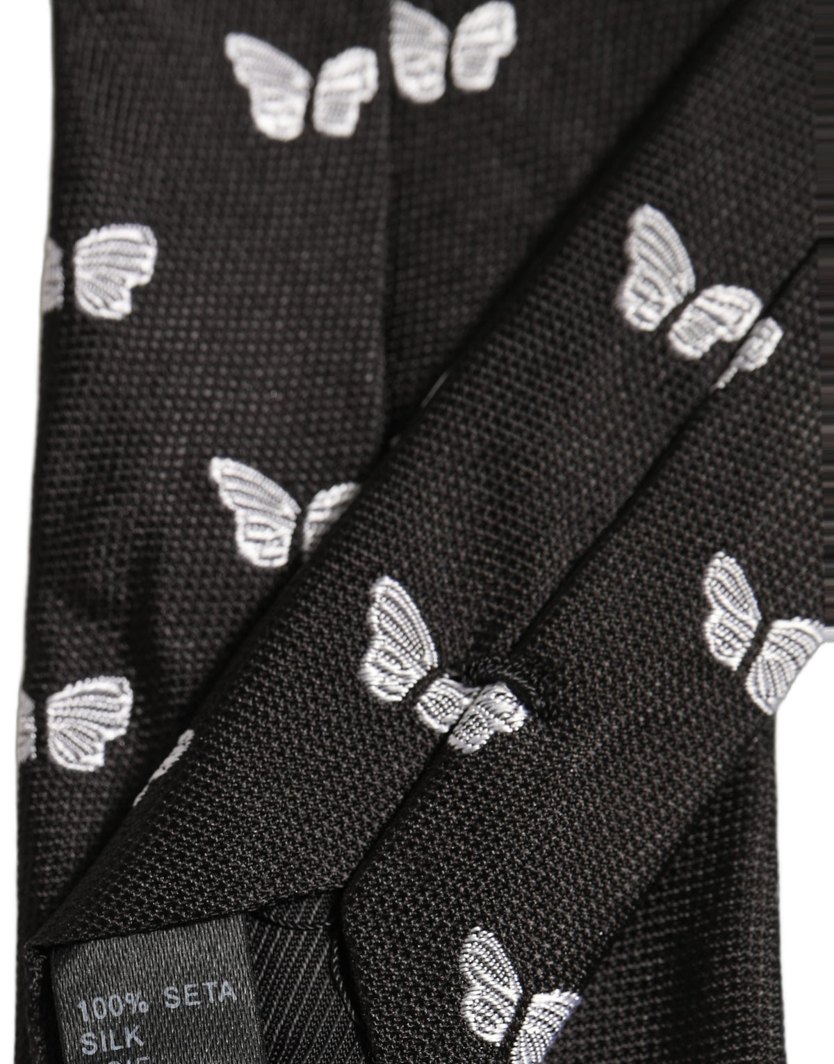 Dolce & Gabbana Men Black Silk Butterfly Adjustable Tied Necktie Tie