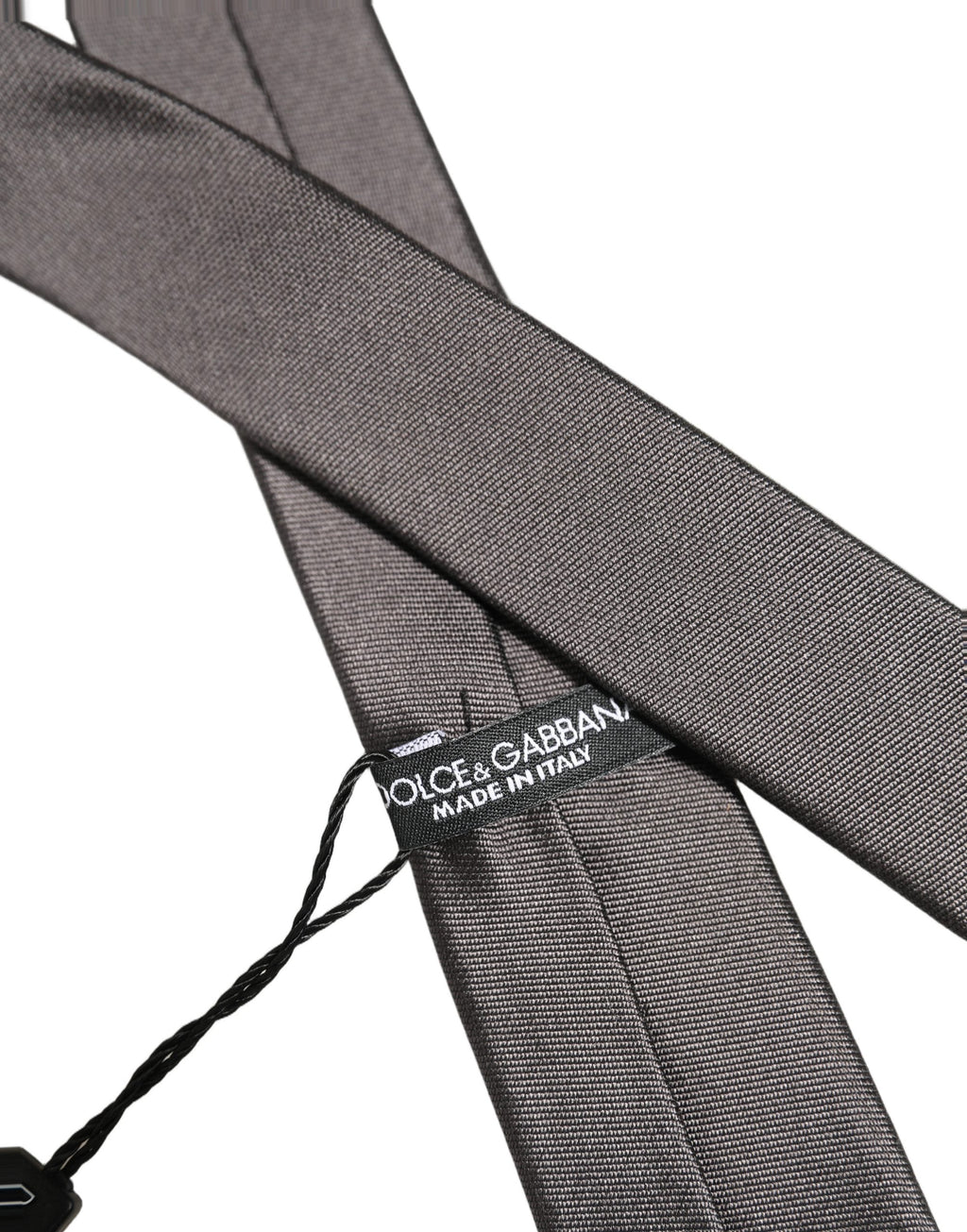 Dolce & Gabbana Black Woven 100% Silk Adjustable Necktie Accessory Tie