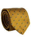 Dolce & Gabbana Men Mustard Silk Polka Dot Adjustable Tied Necktie Tie