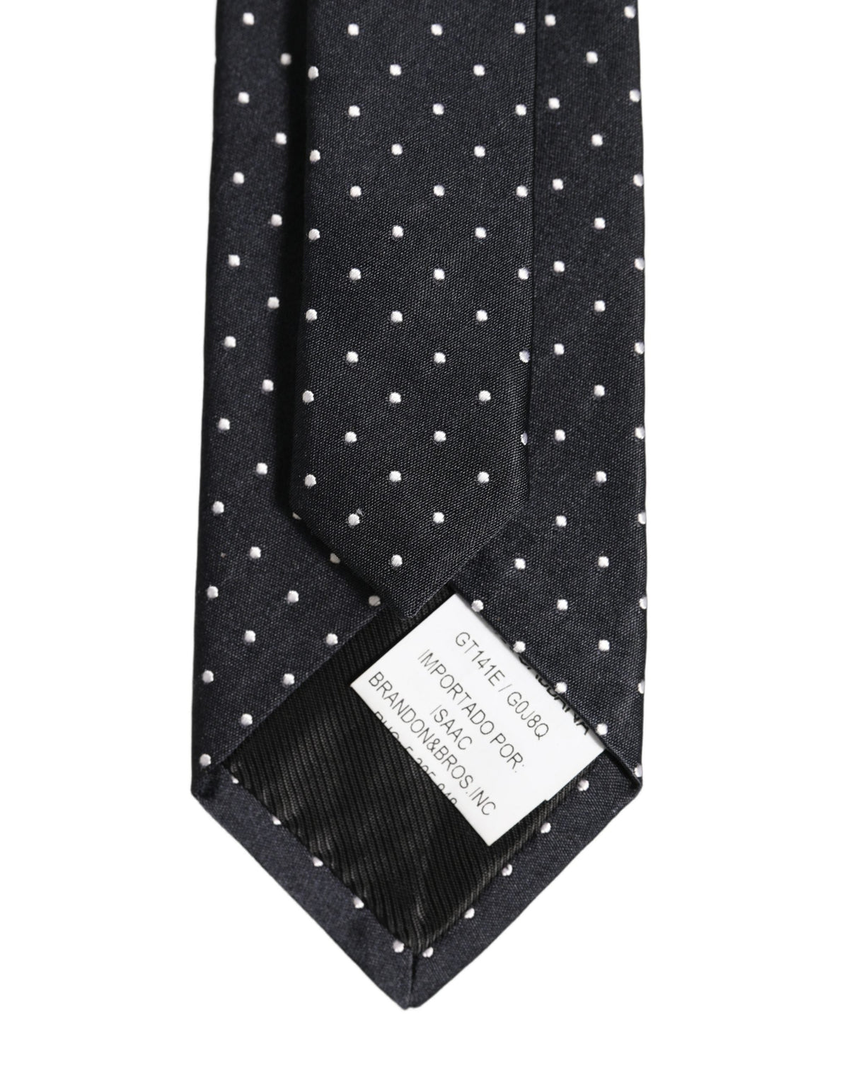 Dolce & Gabbana Dark Blue Silk Polka Dot Adjustable Tied Men Necktie Tie
