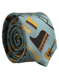 Dolce & Gabbana Light Blue Instruments Adjustable Tied Men Necktie Tie