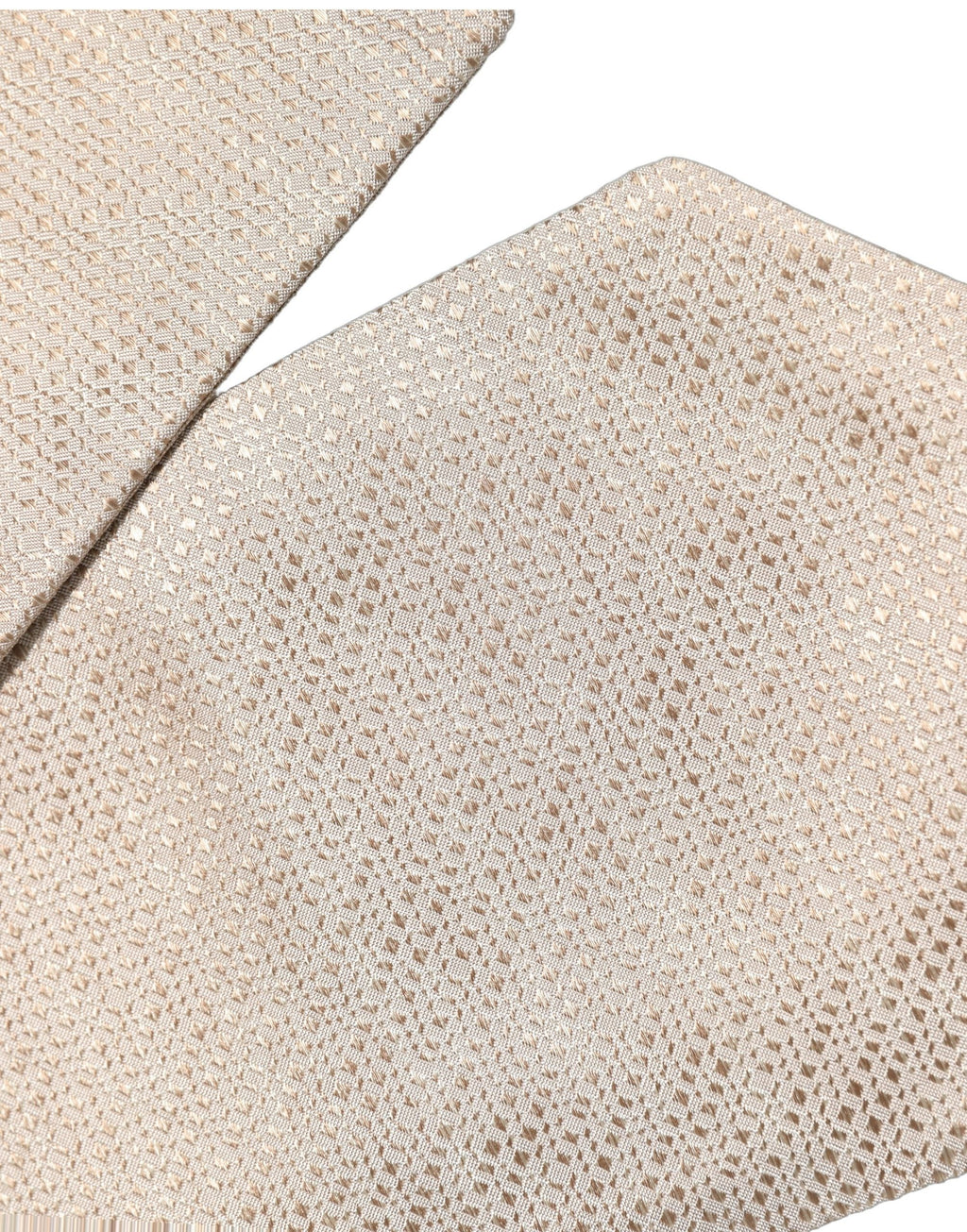 Dolce & Gabbana Beige Silk Textured Knit Adjustable Tied Men Necktie Tie