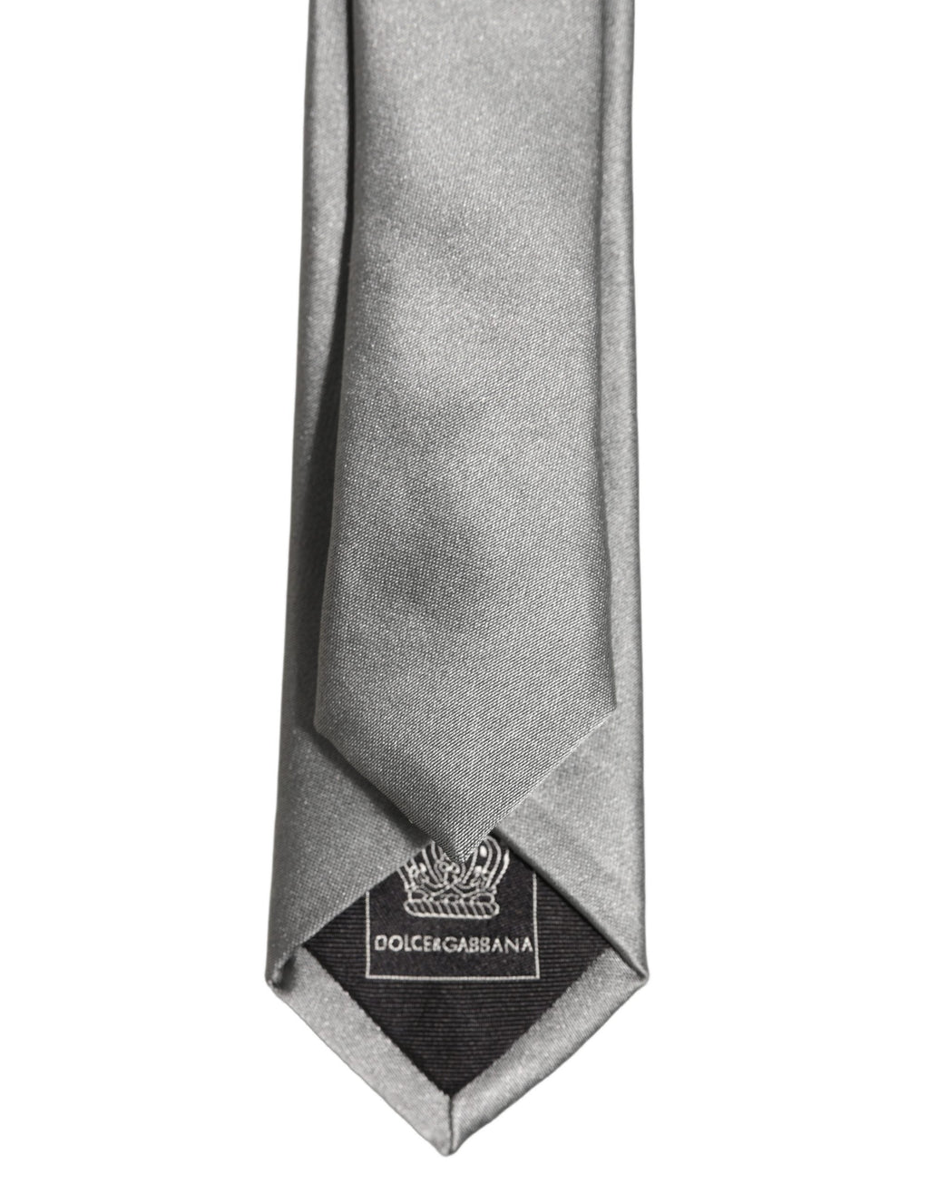 Dolce & Gabbana Gray Satin 100% Silk Adjustable Tied Men Necktie Tie