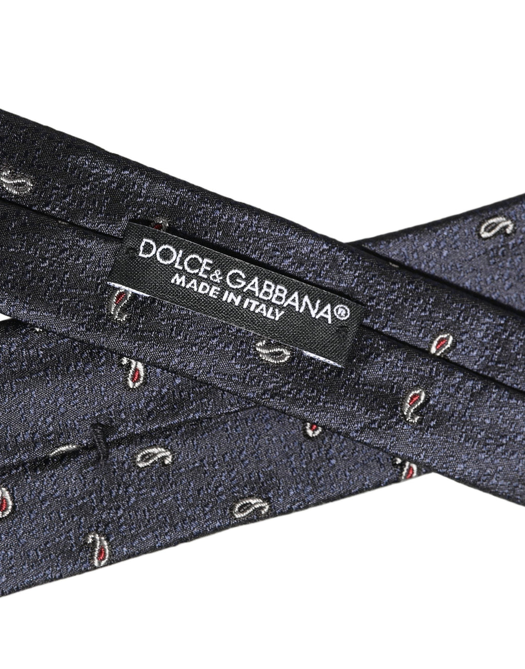 Dolce & Gabbana Dark Blue Silk Paisley Adjustable Tied Men Necktie Tie