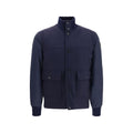 Moncler Blue Wool Oves Aries Full-Length Jacket
