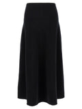 Extreme Cashmere Black Cashmere Midi Skirt
