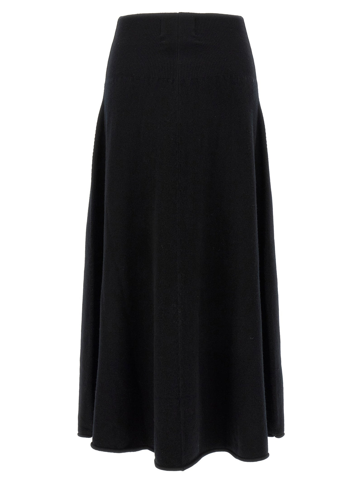 Extreme Cashmere Black Cashmere Midi Skirt