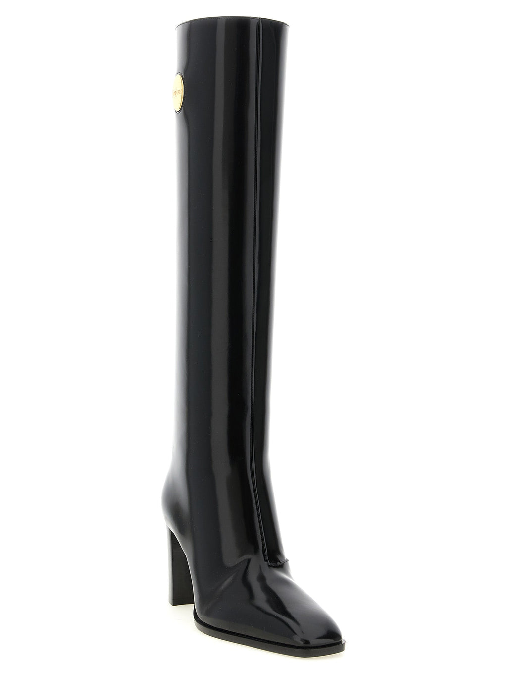 Saint Laurent Black Calfskin Over The Knee